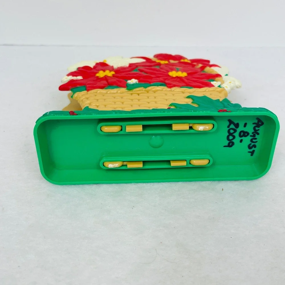 Unbranded Napkin Holder Unisex OS Poinsettia Basket Red Green Christmas Good